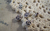 Accessories - 30 Pcs Antique Silver Rondelle Grin Skull Beads Double Sided 6x9mm A5430