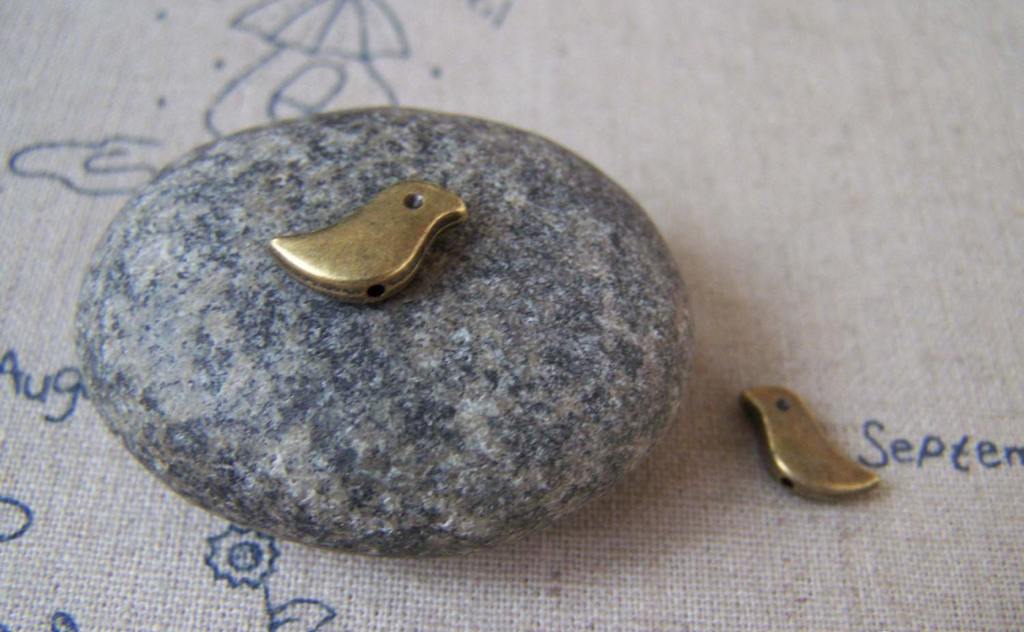 Accessories - 30 Pcs Of Antique Bronze 3D Bird Spacer Beads Charms 7x12mm A5367