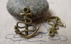 Accessories - 30 Pcs Of Antique Bronze Coiled Anchor Charms 18x24mm A6904