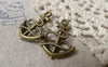 Accessories - 30 Pcs Of Antique Bronze Coiled Anchor Charms 18x24mm A6904
