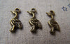 Accessories - 30 Pcs Of Antique Bronze Crane Bird Charms 8x15mm A267