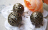 Accessories - 30 Pcs Of Antique Bronze Filigree Ball Spacer Beads Size 18mm A2719