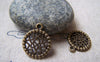 Accessories - 30 Pcs Of Antique Bronze Filigree Round Flower Charms 16mm A5760