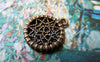 Accessories - 30 Pcs Of Antique Bronze Filigree Round Flower Charms 16mm A5760