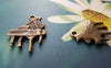 Accessories - 30 Pcs Of Antique Bronze Grand Piano Charms 15x17mm A1693