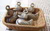Accessories - 30 Pcs Of Antique Bronze Lovely Duck Charms Double Sided 14x16mm A1586
