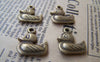 Accessories - 30 Pcs Of Antique Bronze Lovely Duck Charms Double Sided 14x16mm A1586