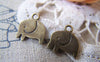 Accessories - 30 Pcs Of Antique Bronze Lovely Elephant Charms 13x13mm A3892