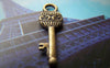 Accessories - 30 Pcs Of Antique Bronze Lovely Key Charms 8x21mm A210