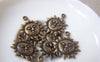 Accessories - 30 Pcs Of Antique Bronze Lovely Sun Face Charms 18mm A4685