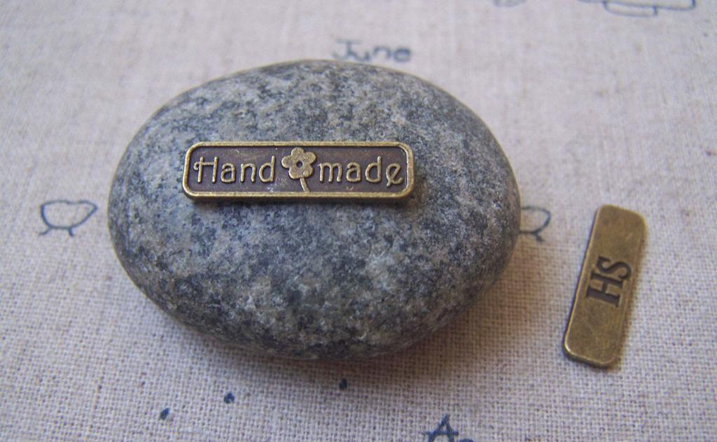 Accessories - 30 Pcs Of Antique Bronze Rectangular Charms 6x22mm A4947