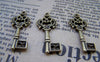 Accessories - 30 Pcs Of Antique Bronze Skeleton Key Charms 11x25mm A185