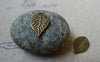 Accessories - 30 Pcs Of Antique Bronze Textured Leaf Charms 11x18mm A5463