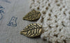 Accessories - 30 Pcs Of Antique Bronze Textured Leaf Charms 11x18mm A5463