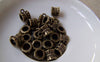 Accessories - 30 Pcs Of Antique Bronze Textured Rondelle Loop Charms 7x7mm A5383