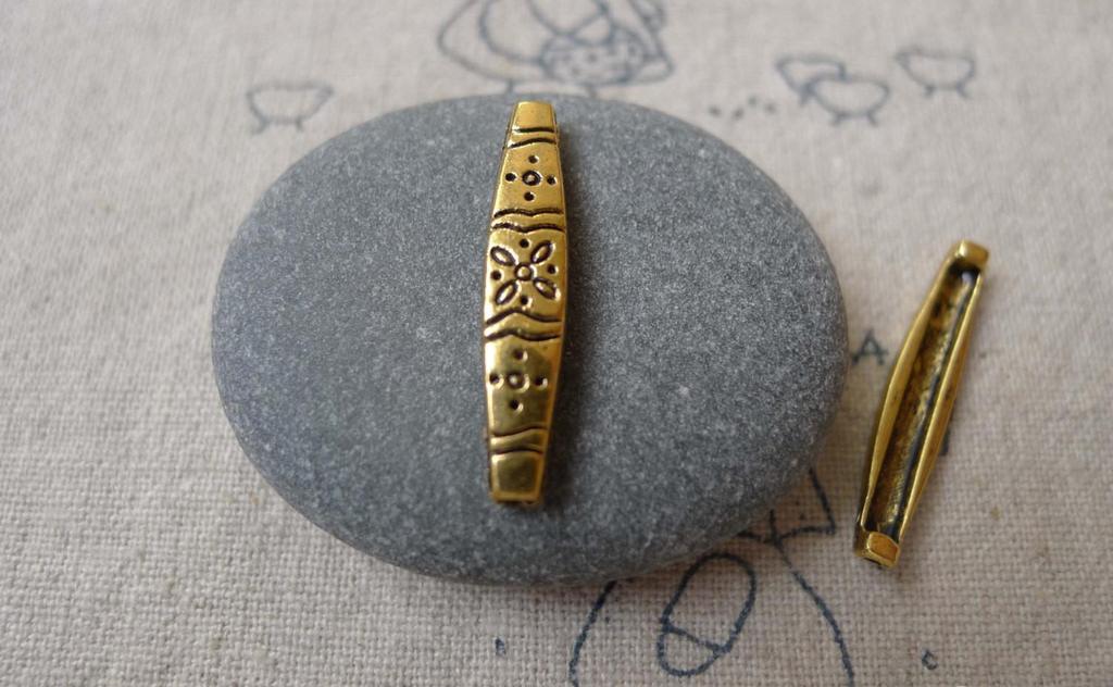 Accessories - 30 Pcs Of Antique Gold Curved Bar Connectors 25mm A7295