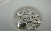 Accessories - 30 Pcs Of Antique Silver Bear Paw Heart Charms 10x12mm Double Sided A5834
