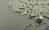 Accessories - 30 Pcs Of Antique Silver Bear Paw Heart Charms 10x12mm Double Sided A5834