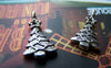 Accessories - 30 Pcs Of Antique Silver Christmas Tree Charms 10x15mm A991
