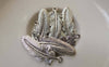 Accessories - 30 Pcs Of Antique Silver Feather Wing Charms 10x28mm A7417