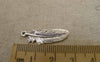Accessories - 30 Pcs Of Antique Silver Feather Wing Charms 10x28mm A7417