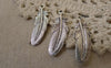 Accessories - 30 Pcs Of Antique Silver Feather Wing Charms 10x28mm A7417