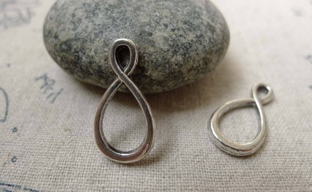 Accessories - 30 Pcs Of Antique Silver Figure 8 Connector Charms 11x21mm A5977