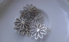 Accessories - 30 Pcs Of Antique Silver Filigree Daisy Flower Connector Charms 19x25mm A7597