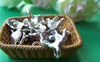 Accessories - 30 Pcs Of Antique Silver Flower Pendants Charms 9mm A989