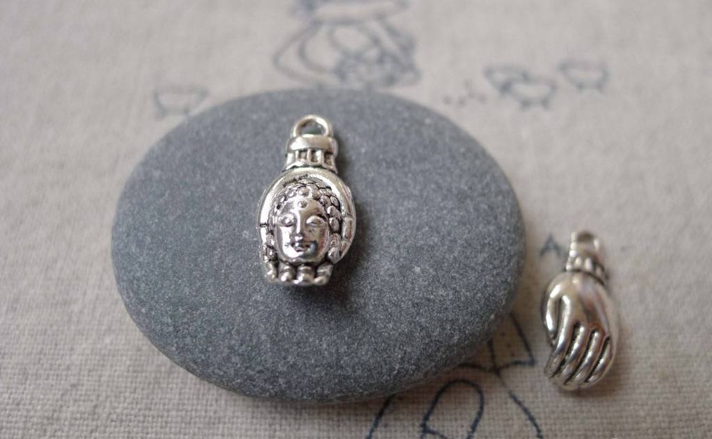 Accessories - 30 Pcs Of Antique Silver Hand Charms 8x18mm A7265
