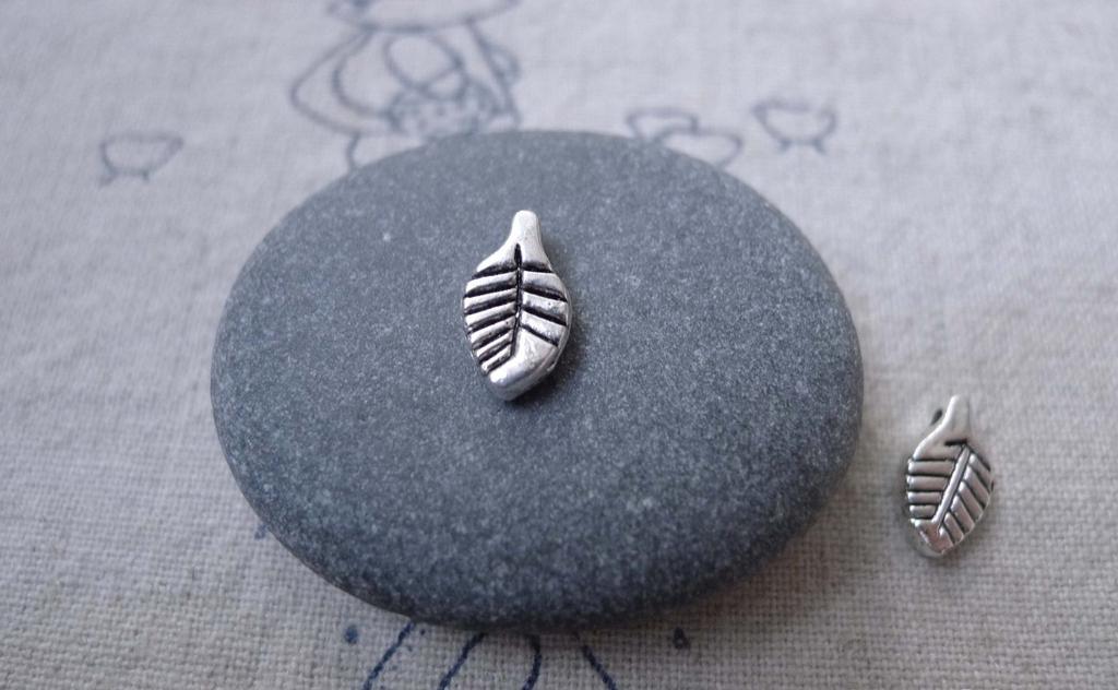Accessories - 30 Pcs Of Antique Silver Leaf Charms 5x10mm A1054
