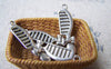 Accessories - 30 Pcs Of Antique Silver Lovely Bow Comb Charms 8x28mm A839