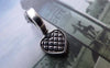 Accessories - 30 Pcs Of Antique Silver Lovely Heart Bail Charms 9x18mm A7794