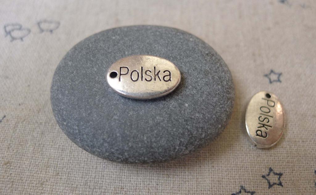 Accessories - 30 Pcs Of Antique Silver Oval Charms 10x14mm A7364