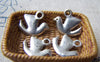Accessories - 30 Pcs Of Antique Silver Smooth Peace Bird Dove Charms 12x16mm A830