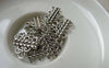Accessories - 30 Pcs Of Antique Silver Three Loops Rectangular Connectors 13x14mm A6542