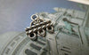 Accessories - 30 Pcs Of Antique Silver Three Loops Rectangular Connectors 13x14mm A6542