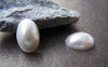 Accessories - 30 Pcs Of Resin Pearl White Oval Cameo Cabochons 10x14mm A3624