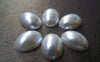 Accessories - 30 Pcs Of Resin Pearl White Oval Cameo Cabochons 10x14mm  A3624