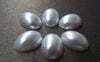 Accessories - 30 Pcs Of Resin Pearl White Oval Cameo Cabochons 10x14mm A3624