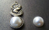 Accessories - 30 Pcs Of Resin Pearl White Round Cameo Cabochons 12mm A2826