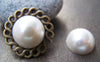 Accessories - 30 Pcs Of Resin Pearl White Round Cameo Cabochons 16mm A3626