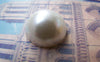 Accessories - 30 Pcs Of Resin Pearl White Round Cameo Cabochons 16mm A3626