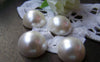Accessories - 30 Pcs Of Resin Pearl White Round Cameo Cabochons 16mm A3626