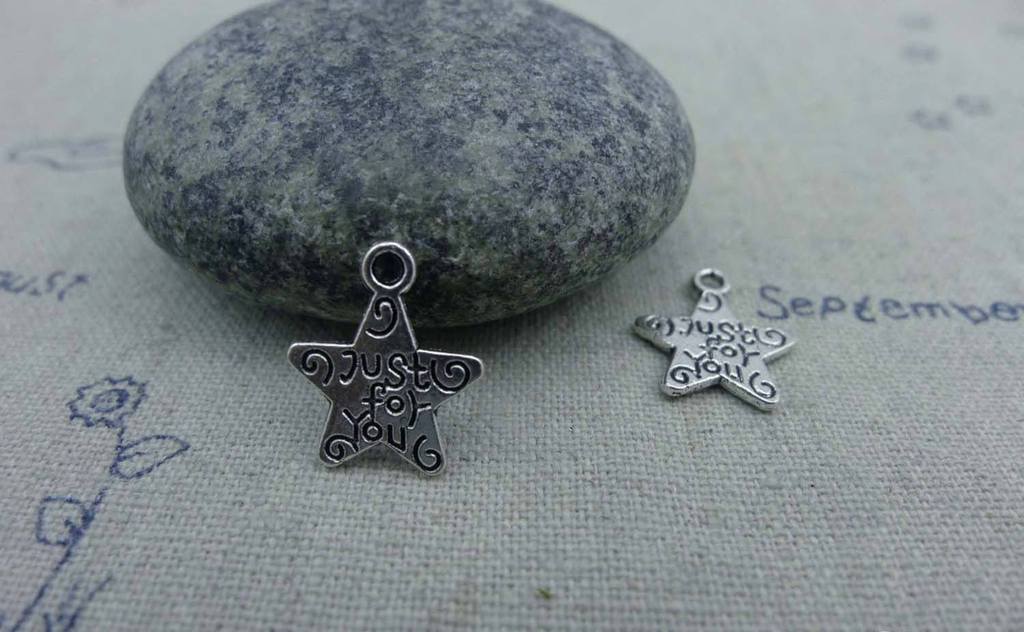 Accessories - 30 Pcs Of Tibetan Silver Antique Silver Star Charms 14mm A1309