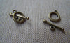 Accessories - 30 Sets Of Antique Bronze Smooth Round Toggle Clasps A222