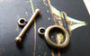 Accessories - 30 Sets Of Antique Bronze Smooth Round Toggle Clasps A222