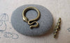 Accessories - 30 Sets Of Antique Bronze Snake Toggle Clasps A7318