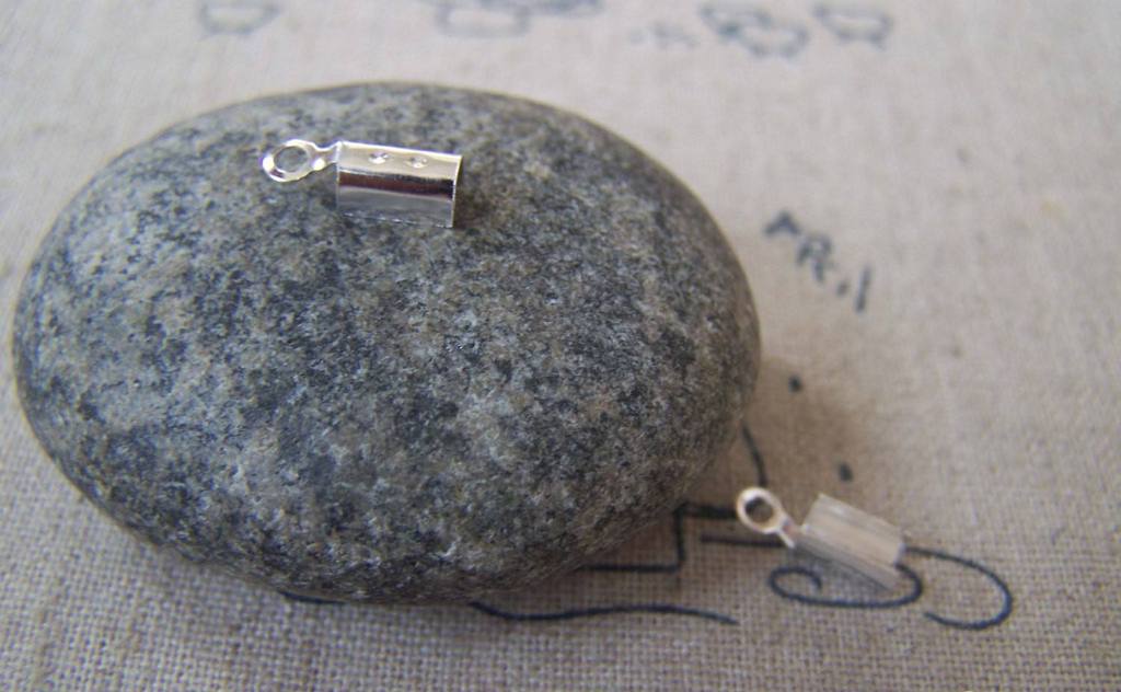 Accessories - 300 Pcs Of Silver Tone Fold Over Crimp Head Clasps Bead Tips Size 3x10mm A2113