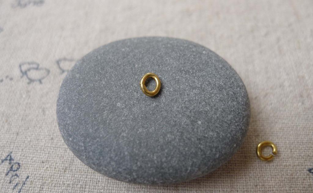 Accessories - 300 Pcs Raw Brass Oval Jump Rings OD Rings Size 4x5mm 18gauge A6982